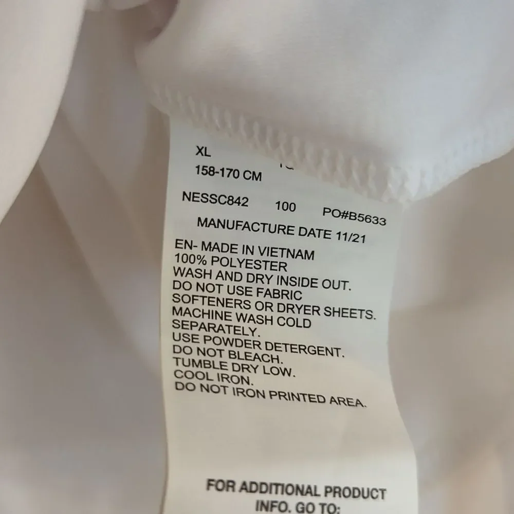 NWT Nike Girls Swim White Long Sleeve Shirt Rash Guard UPF 40+ - Size XL